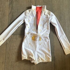 Kids White and Gold Elvis Dance Costume